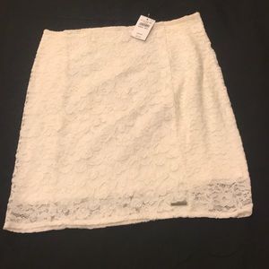 Abercrombie & Fitch White Laced Lined Skirt